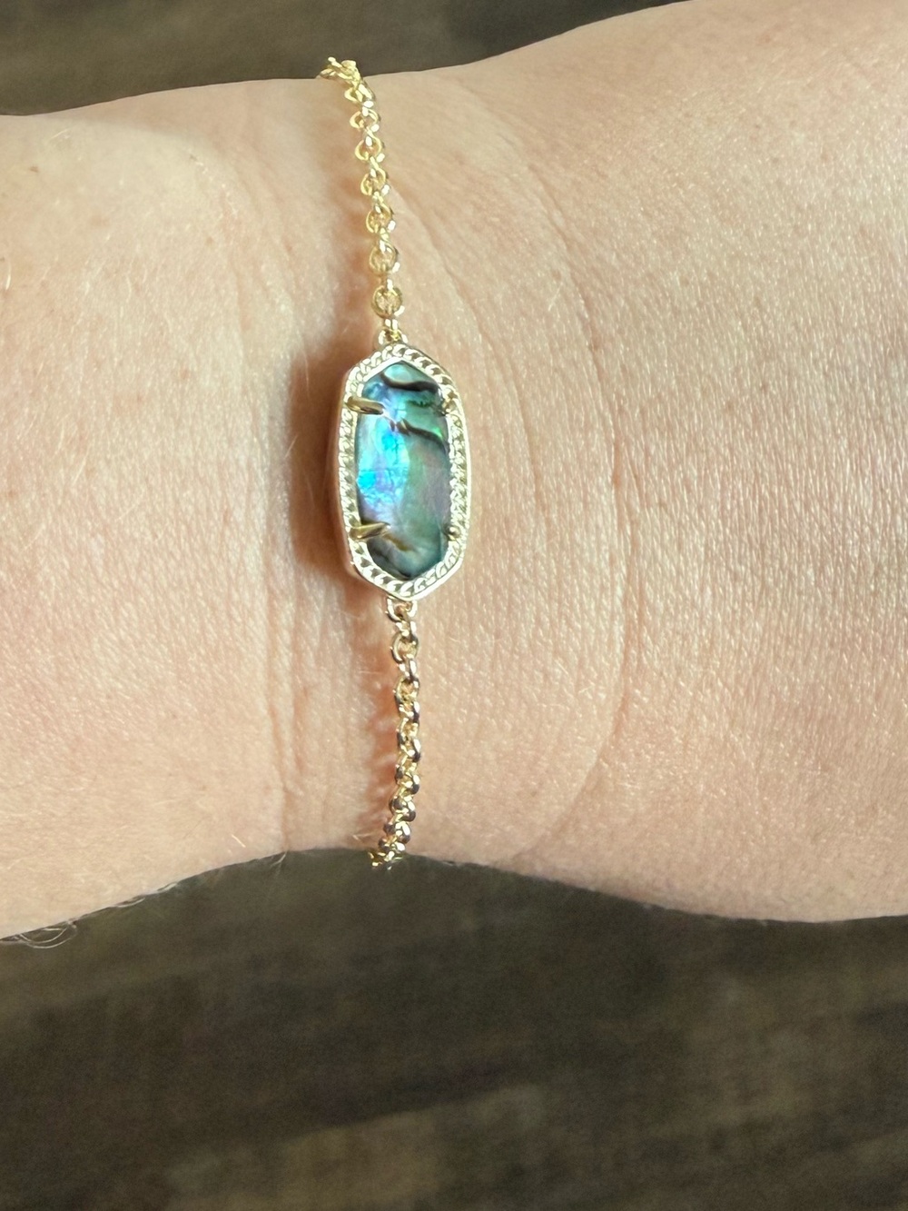Kendra Scott Elisa Gold Tone Abalone Bracelet
